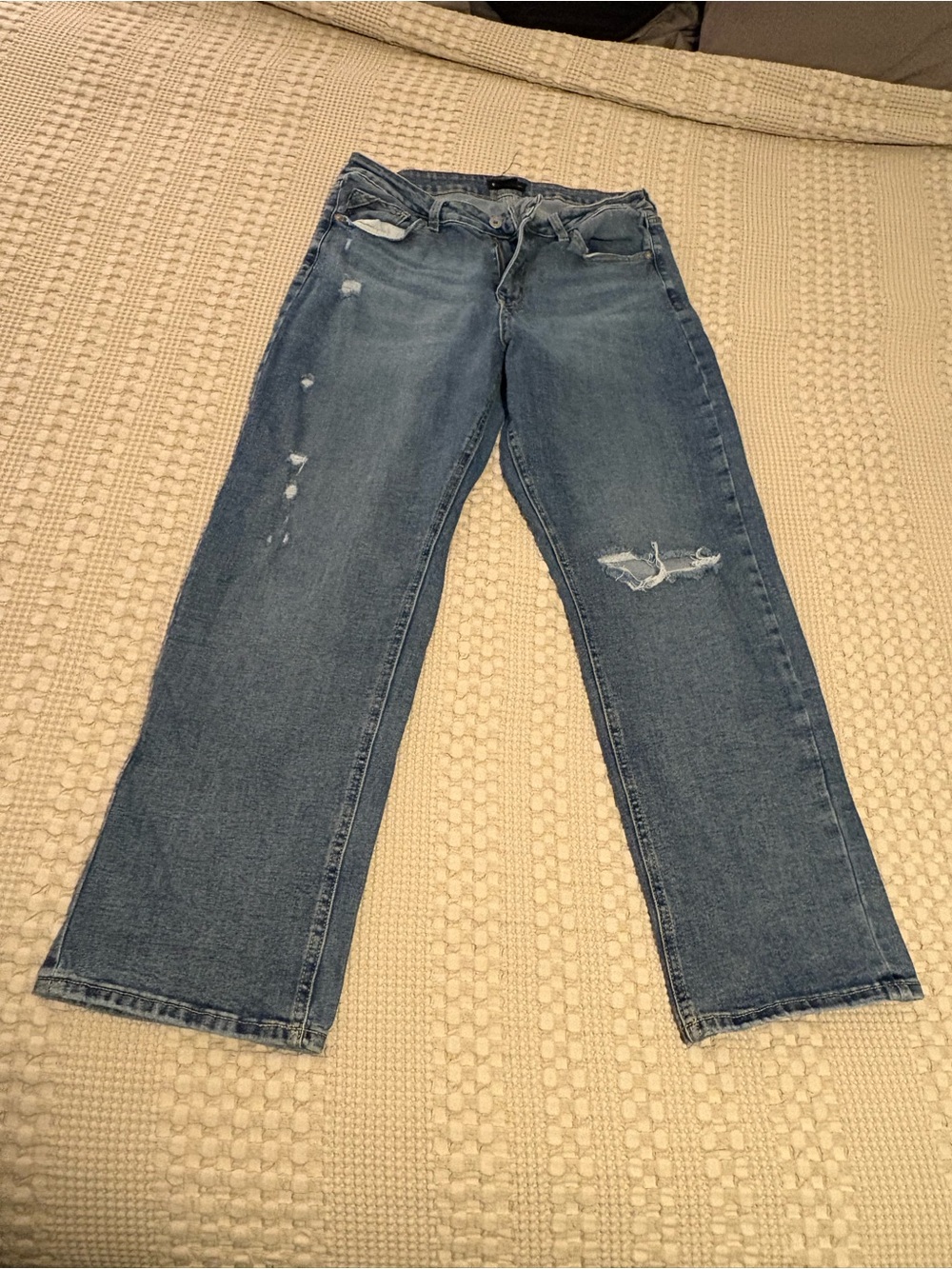 Maurices womens Light Blue Distressed Relaxed Jeans